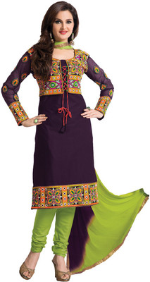 

Indian Wear Online Georgette Embroidered Semi-stitched Salwar Suit Dupatta Material, Orange