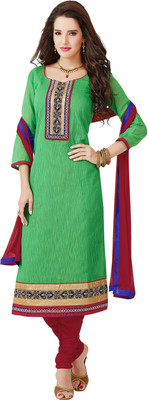 

Tamanna Fashions Cotton Self Design Salwar Suit Dupatta Material(Un-stitched), Green