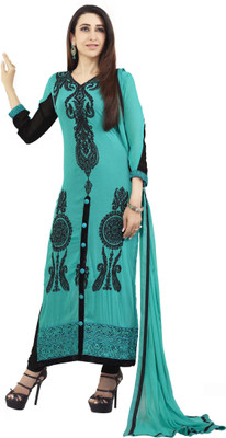 

Khushali Georgette Self Design, Embroidered Salwar Suit Dupatta Material(Un-stitched), Light blue