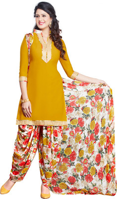 

Pshopee Synthetic Printed Salwar Suit Dupatta Material(Un-stitched), Yellow