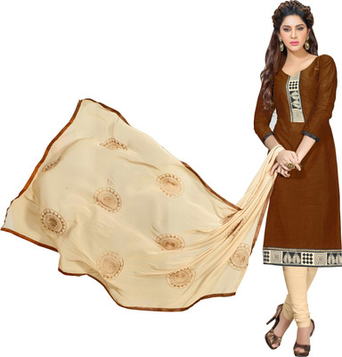 

Jiya Chanderi Self Design Salwar Suit Dupatta Material(Un-stitched), Beige;brown