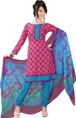

Trendz Apparels Cotton Printed Dress/Top Material(Un-stitched), Maroon
