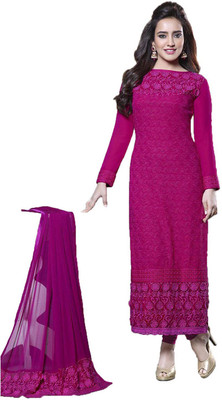 

Party Wear Dresses Georgette Embroidered Semi-stitched Salwar Suit Dupatta Material, Multicolor