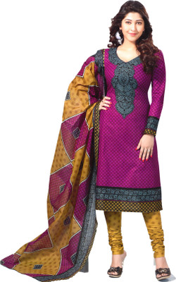 

Reya Cotton Printed Dress/Top Material(Un-stitched), Purple