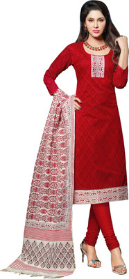 

Khushali Chanderi Self Design Salwar Suit Dupatta Material(Un-stitched), Multicolor;red