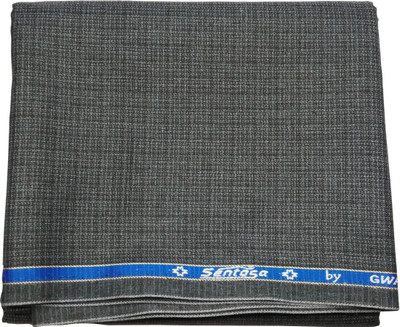 

Gwalior Suitings Cotton Polyester Blend Self Design Trouser Fabric(Un-stitched), Light grey