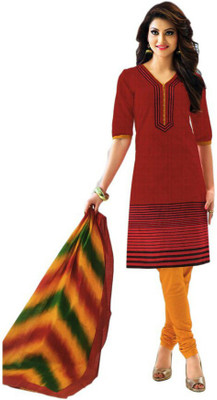 

Fashion Valley Cotton Printed Salwar Suit Dupatta Material(Un-stitched), Red;yellow