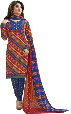 

Party Wear Dresses Cotton Printed Salwar Suit Dupatta Material(Un-stitched), Multicolor