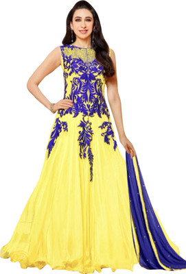 

Giftsnfriends Georgette Embroidered Salwar Suit Dupatta Material(Un-stitched), Yellow