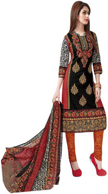 

Javuli Cotton Printed Salwar Suit Dupatta Material(Un-stitched), Multicolor