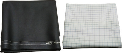 

Vimal Polyester Checkered, Solid Shirt & Trouser Fabric(Un-stitched), Black;blue