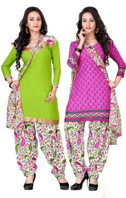 

Jiya Crepe Self Design, Printed Salwar Suit Dupatta Material(Un-stitched), Green;multicolor;pink