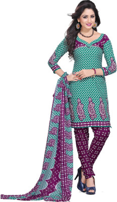 

Trendz Apparels Crepe Printed Dress/Top Material(Un-stitched), Green