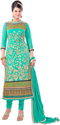 

Party Wear Dresses Georgette Embroidered Semi-stitched Salwar Suit Dupatta Material, Multicolor