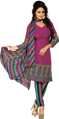 

Women Latest Fancy Designer Salwar Suit Crepe Printed Salwar Suit Dupatta Material(Un-stitched), Multicolor