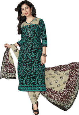 

Indian Wear Online Cotton Printed Semi-stitched Salwar Suit Dupatta Material, Multicolor