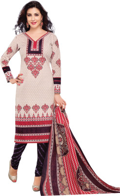 

Giftsnfriends Cotton Printed Salwar Suit Dupatta Material(Un-stitched), White