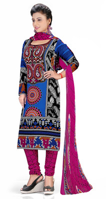 

Jiya Crepe Self Design, Printed Salwar Suit Dupatta Material(Un-stitched), Multicolor