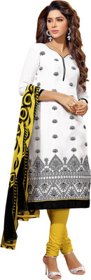 

Khushali Chanderi Self Design, Embroidered Salwar Suit Dupatta Material(Un-stitched), Black;white;yellow