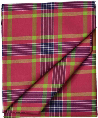 

British Terminal Cotton Checkered Shirt Fabric(Un-stitched), Pink