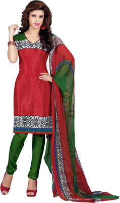

Khushali Silk Self Design, Printed Salwar Suit Dupatta Material(Un-stitched), Red