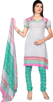 

Fashion India Cotton Polyester Blend Printed Dress/Top Material(Un-stitched), Cream;pink;rama