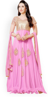 

Styliner Georgette Self Design Salwar Suit Dupatta Material(Un-stitched), Pink