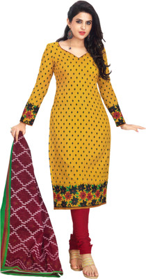 

Shree Ganesh Cotton Printed Salwar Suit Dupatta Material(Un-stitched), Yellow