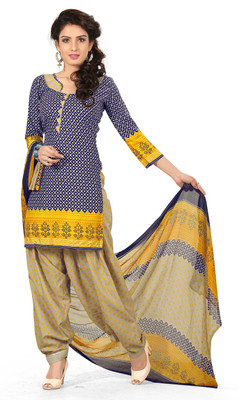 

BanoRani Cotton Polyester Blend Printed Salwar Suit Dupatta Material(Un-stitched), Beige