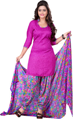 

Khushali Crepe Self Design, Printed Salwar Suit Dupatta Material(Un-stitched), Pink