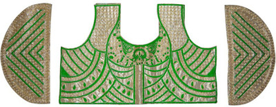 

Jiya Silk Self Design, Embroidered Blouse Material(Un-stitched), Gold;green