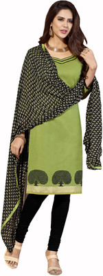 

Khushali Chanderi Self Design, Embroidered Salwar Suit Dupatta Material(Un-stitched), Beige;black;green