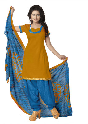 

Jiya Cotton Self Design Salwar Suit Dupatta Material(Un-stitched), Blue;yellow