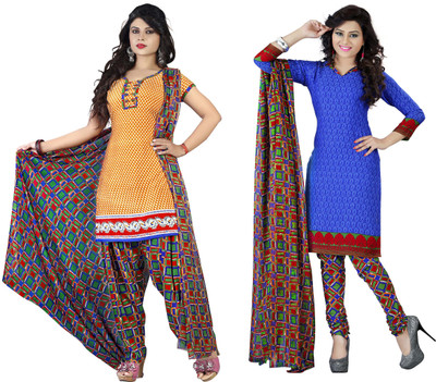 

Khushali Crepe Self Design, Printed Salwar Suit Dupatta Material(Un-stitched), Blue;multicolor
