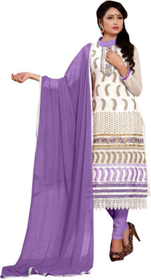 

Trendz Apparels Georgette Embroidered Salwar Suit Dupatta Material(Un-stitched), White