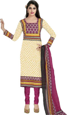

Indian Wear Online Cotton Printed Salwar Suit Dupatta Material(Un-stitched), Multicolor