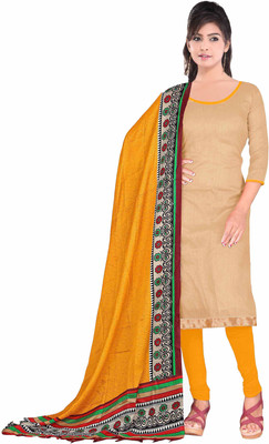 

Women Latest Fancy Designer Salwar Suit Silk Solid Salwar Suit Dupatta Material(Un-stitched), Beige