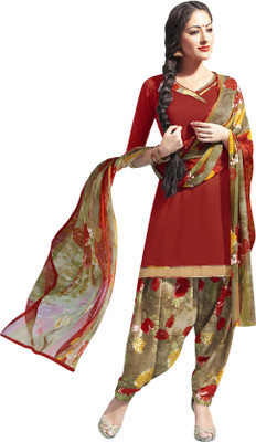 

Jiya Crepe Self Design Salwar Suit Dupatta Material(Un-stitched), Multicolor;red