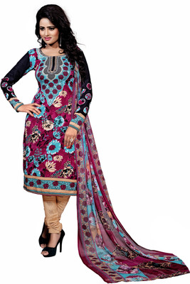 

Jiya Crepe Self Design, Printed Salwar Suit Dupatta Material(Un-stitched), Beige;multicolor;purple