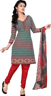 

Jiya Cotton Polyester Blend Self Design, Printed Salwar Suit Dupatta Material(Un-stitched), Multicolor;red