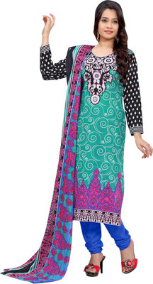 Araja Cotton Printed Salwar Suit Dupatta Material(Un-stitched), Blue