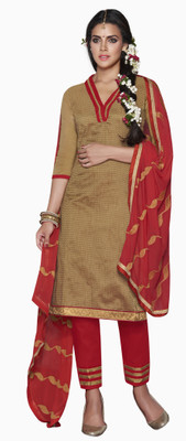 

Khushali Jacquard Self Design Salwar Suit Dupatta Material(Un-stitched), Golden
