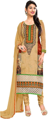 

Khushali Georgette Self Design Salwar Suit Dupatta Material(Un-stitched), Beige