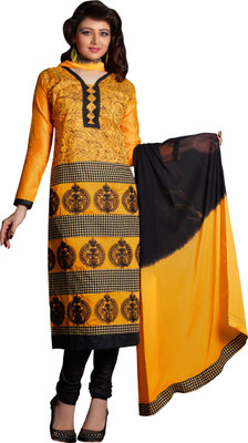 

Ewows Cotton Embellished Salwar Suit Dupatta Material(Un-stitched), Orange