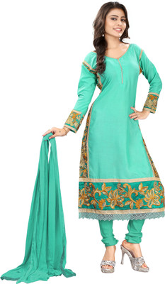 

Khushali Cotton Self Design, Embroidered Salwar Suit Dupatta Material(Un-stitched), Light green