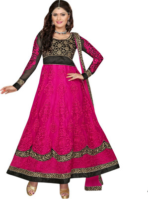

Trendz Apparels Net Embroidered Dress/Top Material(Un-stitched), Pink