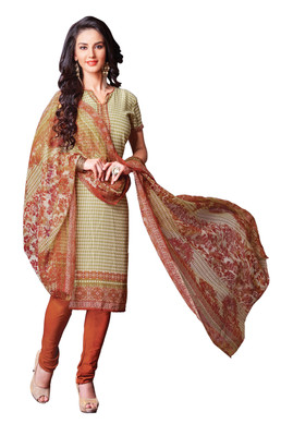 

Khushali Crepe Self Design, Printed Salwar Suit Dupatta Material(Un-stitched), Beige;multicolor;orange