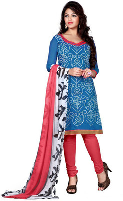 

Trendz Apparels Chanderi Embroidered Salwar Suit Dupatta Material(Un-stitched), Blue