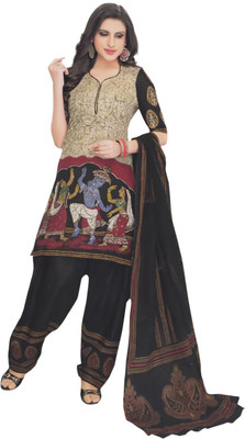 

Divi Cotton Printed Salwar Suit Dupatta Material(Un-stitched), Beige