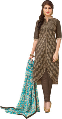 

Jiya Silk Self Design, Embroidered Salwar Suit Dupatta Material(Un-stitched), Brown;multicolor